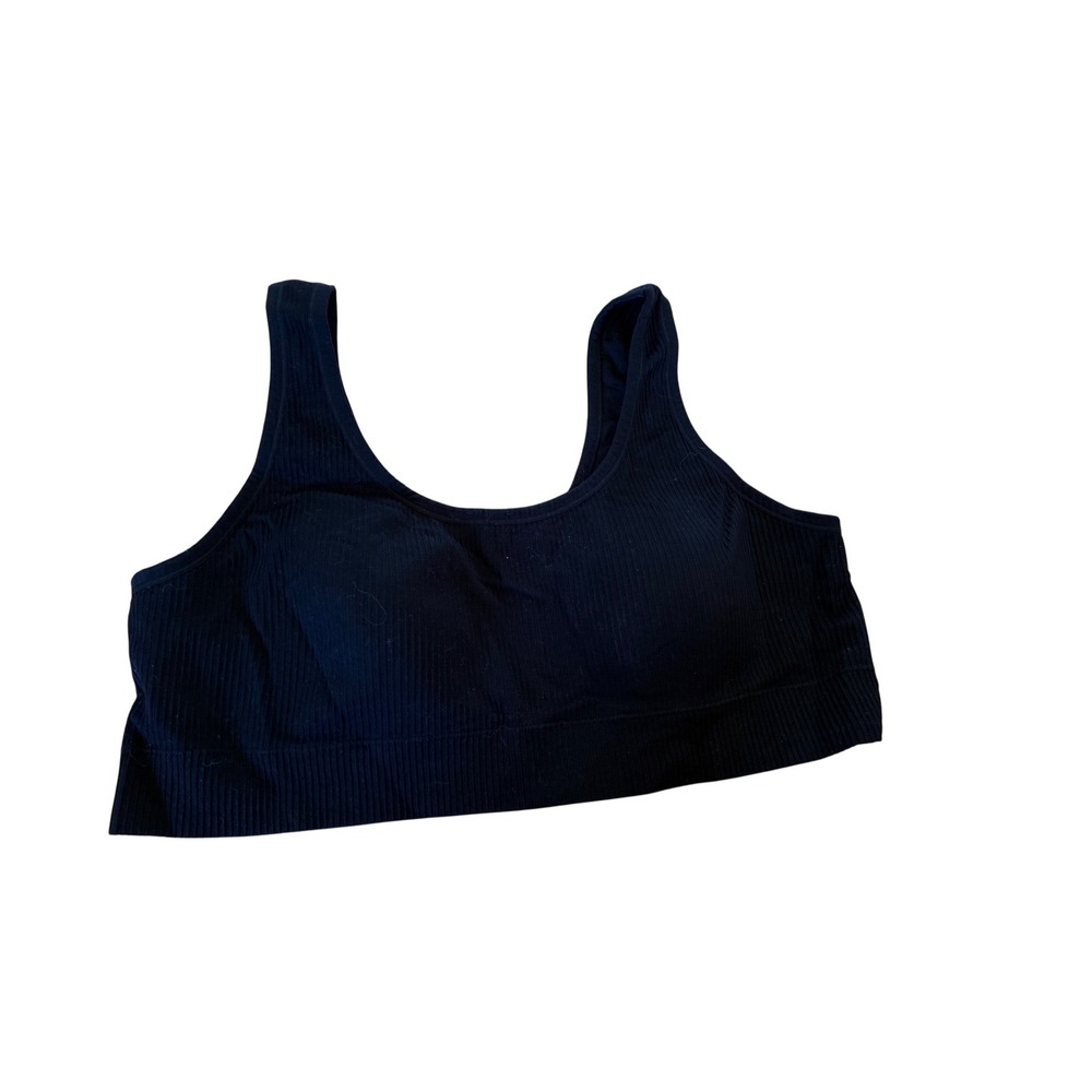 Torrid Curve Black Seamless Ribbed Bralette Scoop Neck Size 4 SKU 13886488
